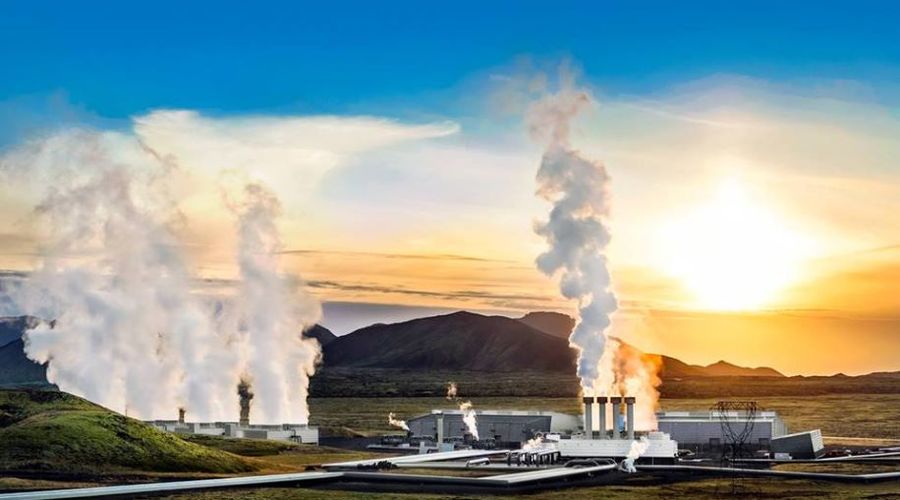A geothermal powerplant in Iceland