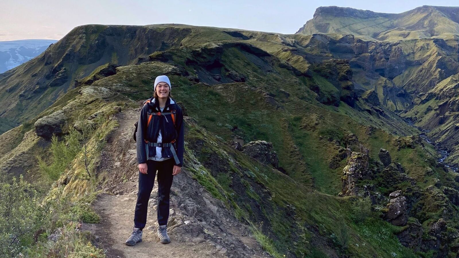 Bethany enjoying the breathtaking landscapes of the Icelandic highlands.