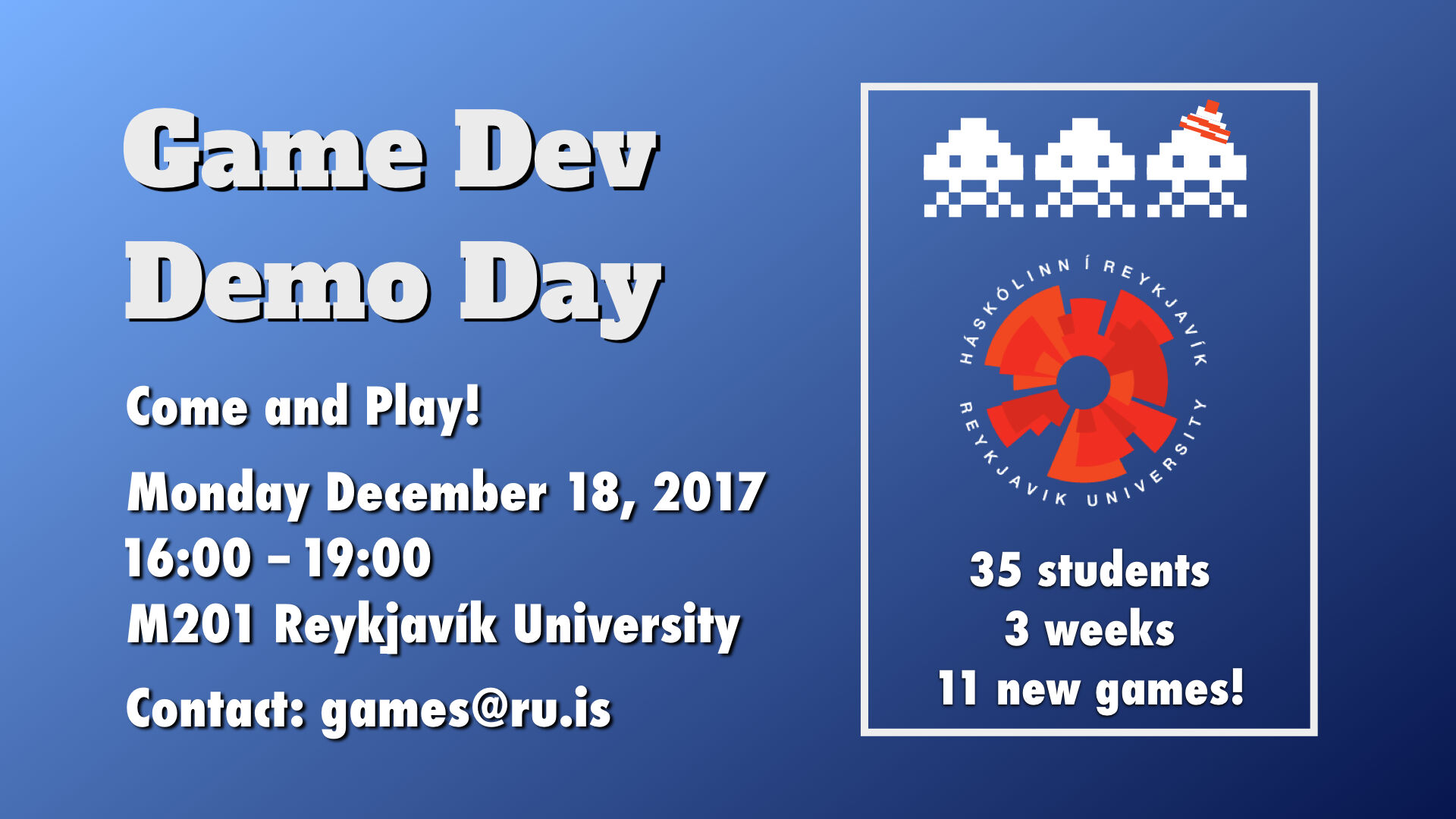 Game Dev Demo Day poster